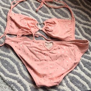 VS peach/gold polka dot bikini